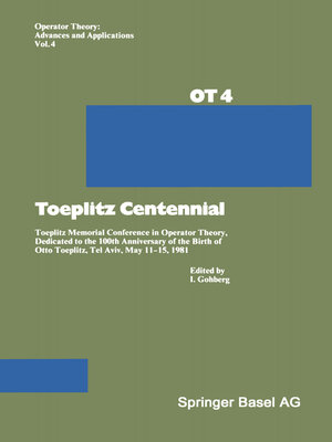 cover image of Toeplitz Centennial
